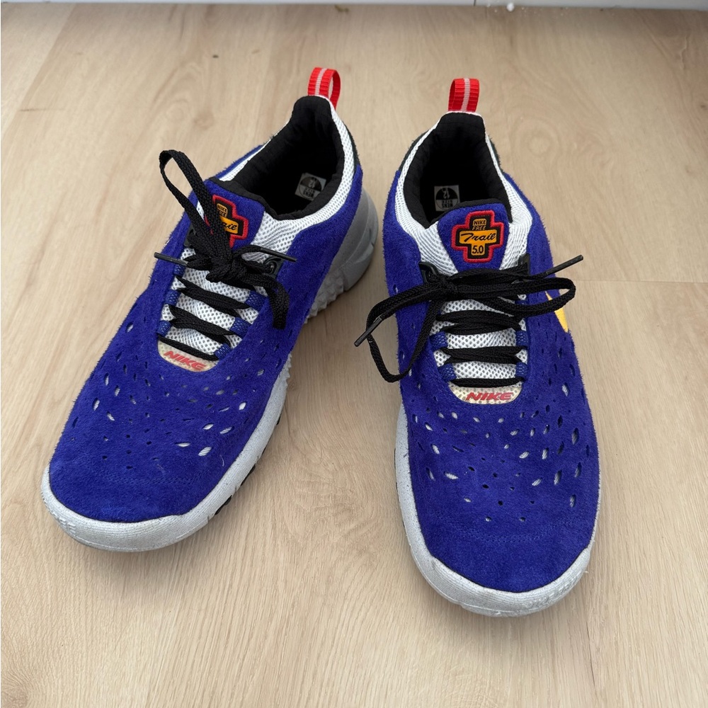 Nike Free Trail 5.0 Sneakers Running Shoes Men’s 12 Blue with Red Accents